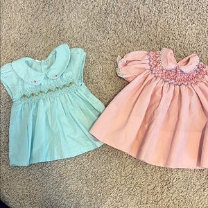 Vintage style Charming Kids Dresses Set - Pink and Blue